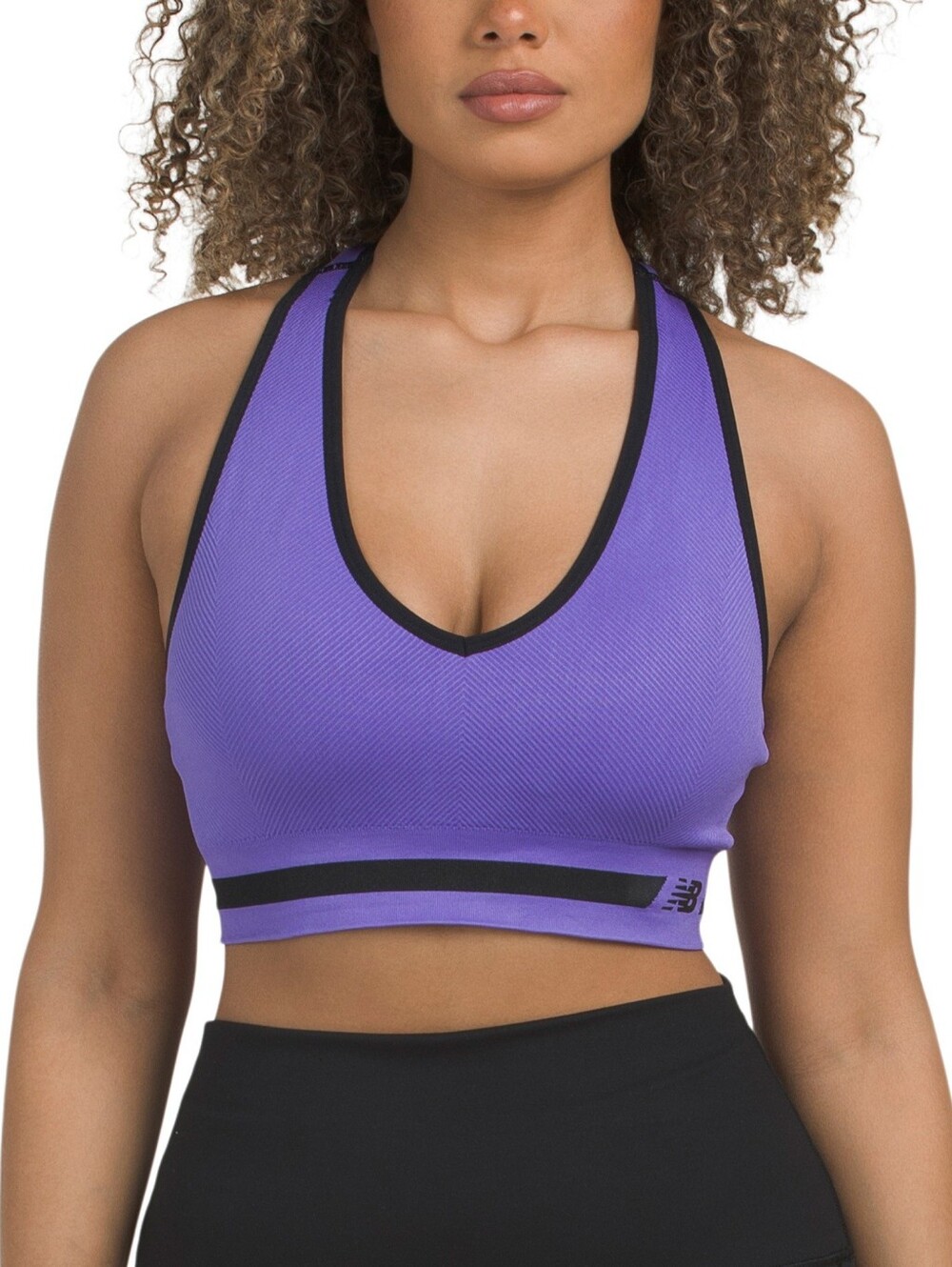 NEW BALANCE💜 Seamless Wirefree V-Neck T-Back Racer Sports Bra SIZE XXL